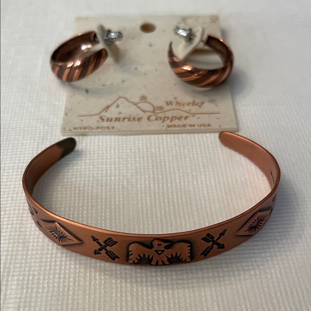 Sunrise Copper Bracelet and Earring Set